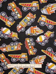 Truck Fabric – Dump Haul Cement Trucks Benartex #05897 Under Construction – Yard