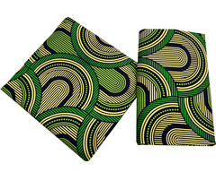 Polyester High Quality Design – Green Navy Yellow Cream Mint Black