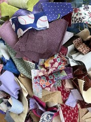 Vintage Cotton Fabric Scraps For Crumb Quilts & Crafts Junk Journal 5 Pounds LOT