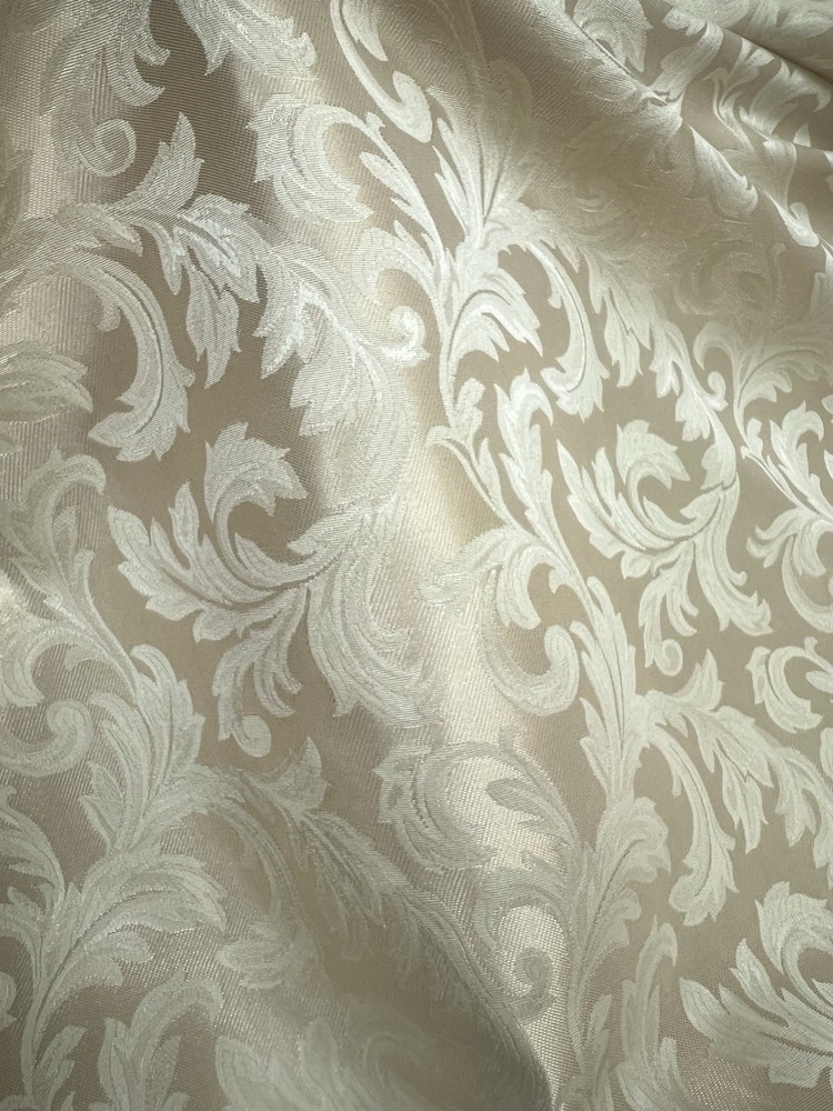 Champagne Damask Jacquard Brocade Fabric (116in.) Sold By The Yard