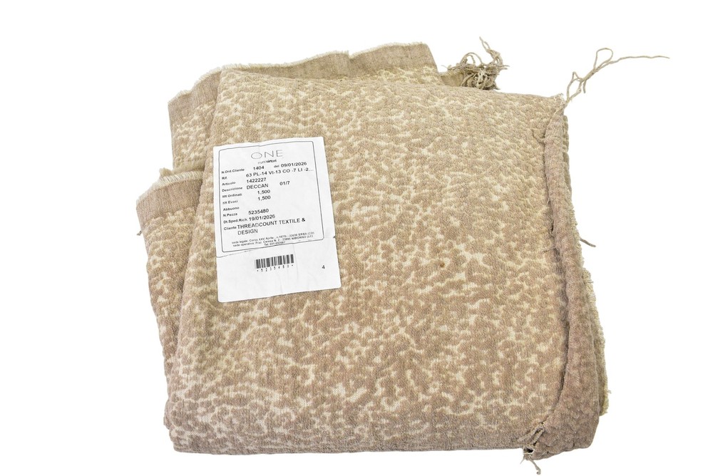 ONE Mario Sirtori Textured Upholstery Fabric 1.5M Beige DECCAN 1422227 Italy