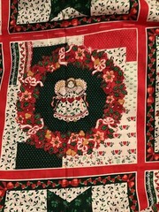 Vintage Wamsutta Hallmark Cards 40 Cheater Quilt Blocks Christmas Fabric Cotton