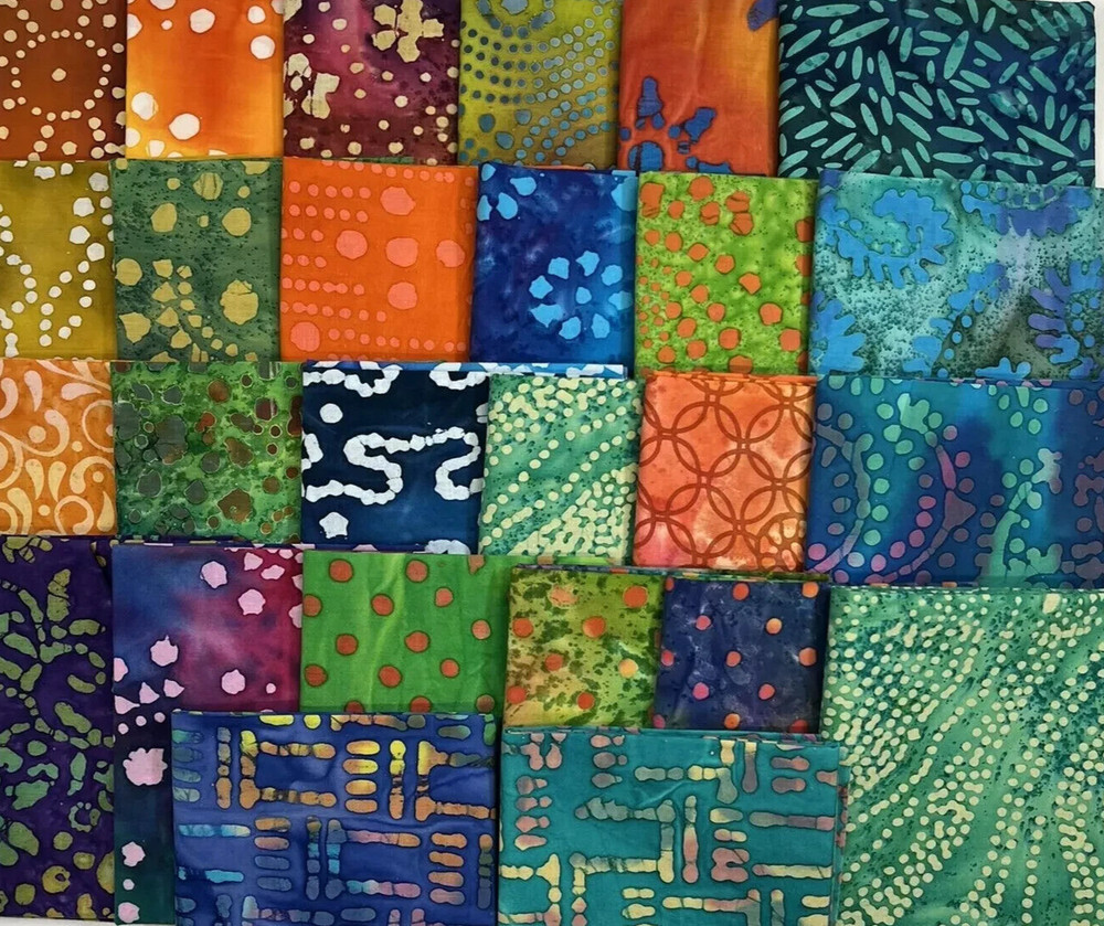 48 PCS BATIK ~ 5″X5″ PRE-CUT QUILT SQUARES CHARM PACK ~ FREE SHIPPING