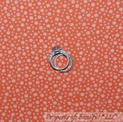 BonEful Fabric FQ Cotton Quilt VTG Brown Orange Peach Flower Butterfly Leaf Dot