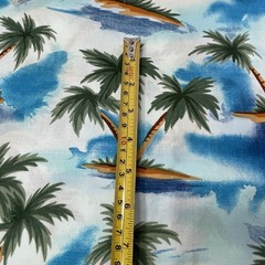 Palm Trees on Island Cotton Fabric Vintage 1 yard 16 inches