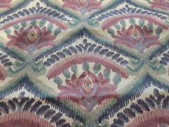 Floral Ikat Vintage Home Decor Fabric 66″ x 20″ one remnant piece Multi-color