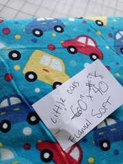 Little CarsFabric .. please see photos for sizes.60″ X 40 Inches