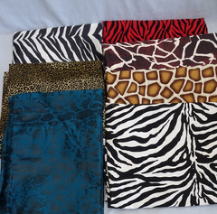 10.5+ YARD LOT 7 Different Animal Print Patterns Assorted Types of Fabric NOS