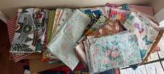 Vintage Mixed Lot Pieces Floral Fabric Ditzy Colorful Scraps Assorted