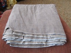 Homespun Fabric Woven Cotton Navy/Beige Small Houndstooth Check Smoke Free Home