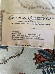Samarcand Selections Linen Cotton Nylon Upholstery Fabric Sample 17” X 26”