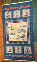 Beach Retreat Studio 37 Marcus Fabrics Nautical Sailboat PANEL 23” x 44”