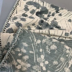 Designer Upholstery Woven Jacquard Fabric Remnant 56.5”x40” Blue Green Floral