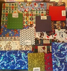 NEW 18 pieces of Quilting Cotton fabric size varies from 18″x14″ to 1 yard x 44″