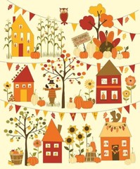 “Fall’s in Town” Precuts and Panel by Sandy Gervais, You Choose