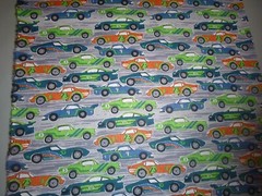 Race Cars on Grey Cotton Fabric – 15 INCHES WIDE and 36 INCHES LONG