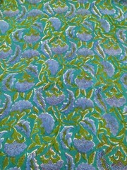 2.5 Yard Hand Block Print Handmade Cotton Indian Natural Sanganeri Print Fabric