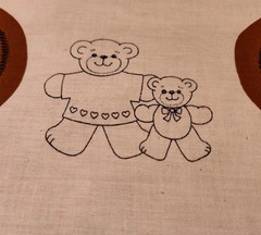 VIP Cranston Print Works Bear Fabric Panel “Luv Bear Cut-Outs” Cut n Sew 2 Bears