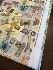 Kate Ward Thacker Cotton Fabric WORLD TOUR International TRAVEL Quilt Sew 1 YD