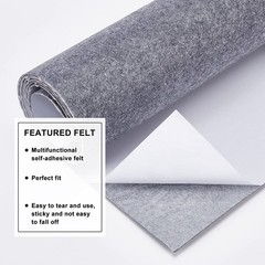 BENECREAT 15.7×78.7inch Gray Self-Adhesive Felt Fabric 15.7″W x 78.7″L,