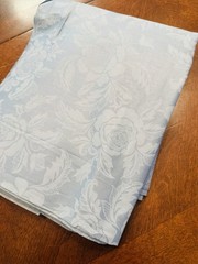 VTG Cotton Chintz Fabric BLUE ROSES on Wedgwood BLUE FRENCH COUNTRY By the YARD
