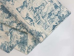 Fabric by the meter and tablecloths | Toile de Jouy model 2 various colors | height 305cm