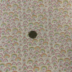 HTF Dear Stella Abstract Rainbow Fabric Blue Yellow Pink Green Fuchsia White BTY