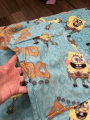 Vintage Nickelodeon Sponge Bob Square Pants Fleece Repurpose Craft RARE 28”x 52”