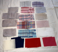 110 pcs thin cotton quilting squares, 3.75″x3 3/8,” 18 different colors/patterns