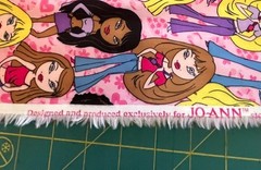 Bratz Fashion Dolls Design Satin feel Pink Fabric 3 Yds 56″ wide JoAnn Fabric