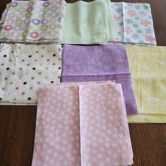 Lot of 69 Miscellaneous Fabric Squares Pieces Floral Dots Quilting Crafts DIY