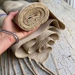 Antique homespun Plain Hemp Linen Bolt PER YARD Organic Fabric PURPLE and blue