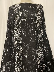 100% Silk Twill Black White Abstract Snake Skin Luxury Fabric By The Yard 54″ W