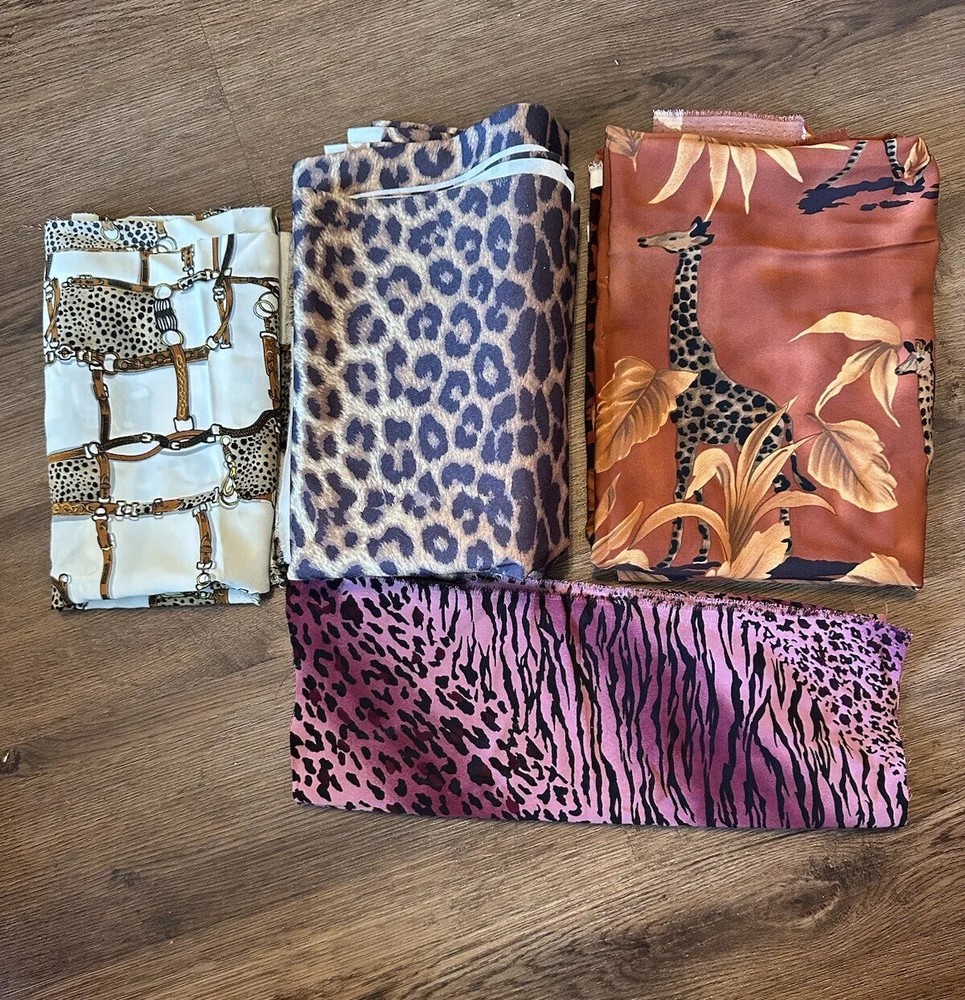 Jungle Animal Border Print Fabric Printmaker International Giraffe Leopard