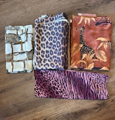 Jungle Animal Border Print Fabric Printmaker International Giraffe Leopard