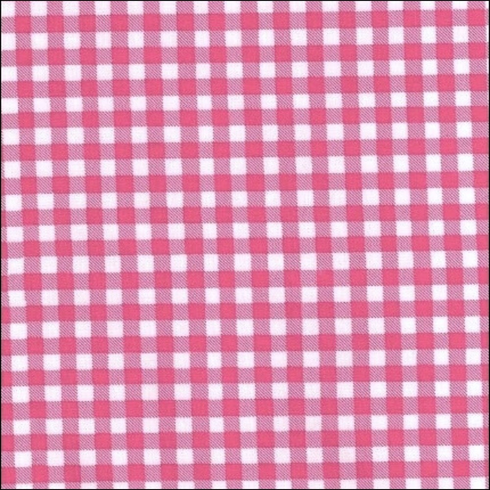Gingham Pink Oilcloth Fabric By The Roll (12 Yards)