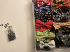Lot of 29 Handmade Fabric Bow Ties + Fabric & Supplies | Pre-Tied Adjustable