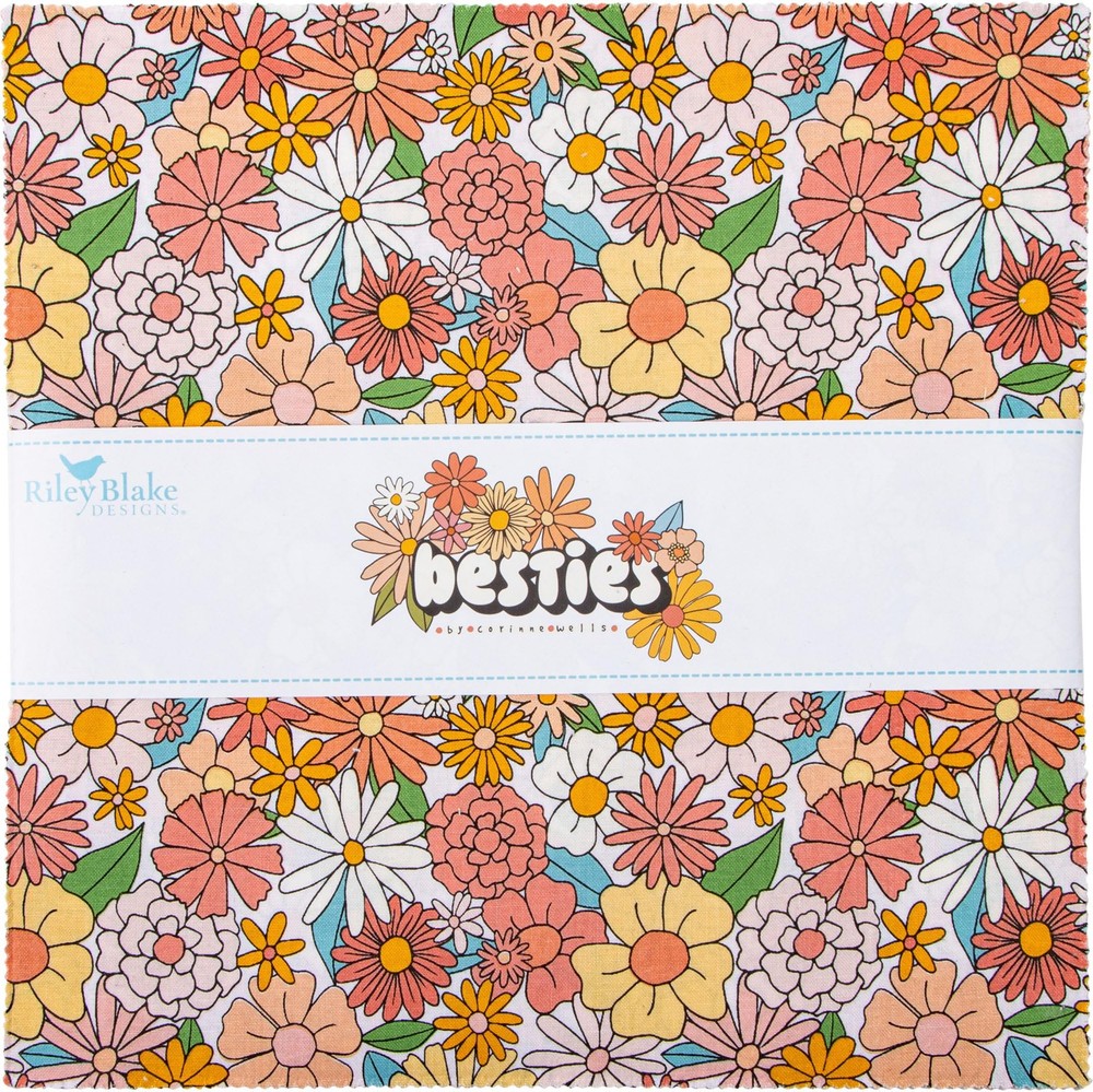 Corinne Wells Besties 10″ Stacker 42 10inch Squares Layer Cake Riley Blake De…
