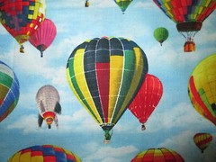 HOT AIR BALLOON SKY BALLOONS COTTON FABRIC FQ