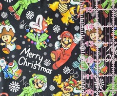 Custom 100% Cotton Woven Fabric Super Mario Brothers Video Game 1/4 Yard Xmas