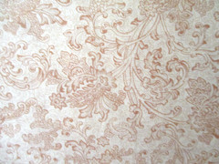 6 YDS TAN ON TAN ORNATE FLORAL PRINT 100% COTTON OOP