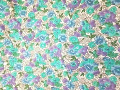 Tandler Textiles 1991 Fabric Remnant Hawaii Floral Print Knit TURQUOISE 60″x64″