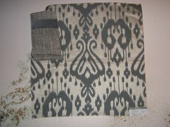 Kravet, Nomad Ikat,Traditional Ikat, Remnant, 25″ W X 24″ L, Color Pewter