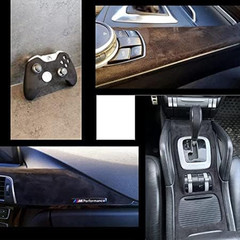 Self Adhesive Microfiber Suede Fabric Black 7.87x59in for Car Interior Wrap