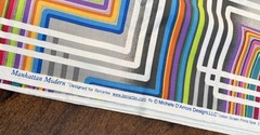 MANHATTAN MODERN Benartex Fabric Geometric Multicolor Lines 44” BTY