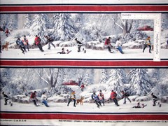 Sport Winter Hockey Fabric Ice Skating Snow Stripe Cotton Northcott By The Yard