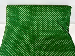 White & Gold Tiny Flowers on Green Cotton Fabric Calico Cranston VIP BTY
