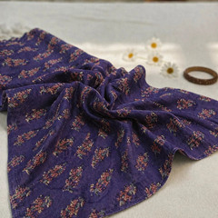 Sanskriti New Purple 1 Mtr Pure Cotton Bagru Hand Block Print Fabric Natural Dye