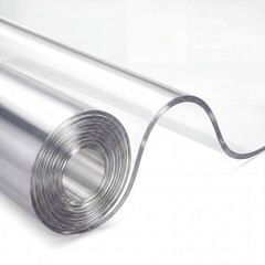 Joyfolk 54 Inch x 15 ft Clear Vinyl Roll 54 X 15 Ft;40 Gauge,