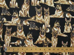 DOGS REALISTIC PUPPYS DOG SHEPARDS SHEPARD COTTON FABRIC FQ